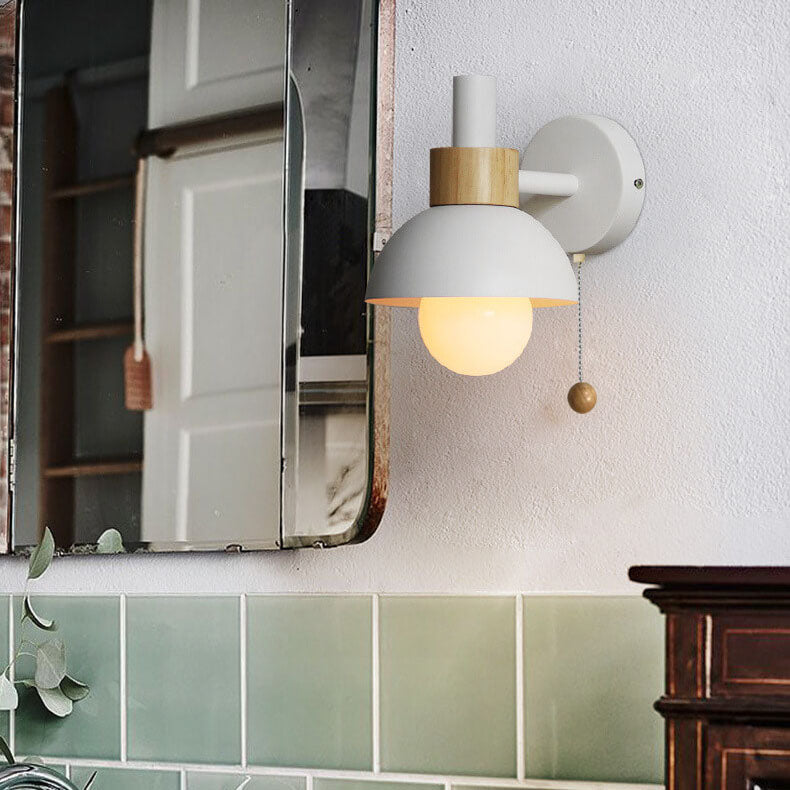 Nordic Wood & Metal Globe Wall Sconce LED 1-light Lasson Living