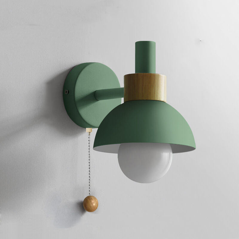 Nordic Wood & Metal Globe Wall Sconce LED 1-light Lasson Living