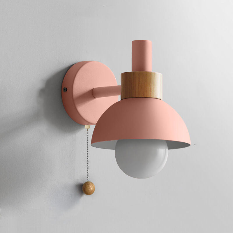 Nordic Wood & Metal Globe Wall Sconce LED 1-light Lasson Living