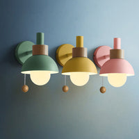 Nordic Wood & Metal Globe Wall Sconce LED 1-light Lasson Living
