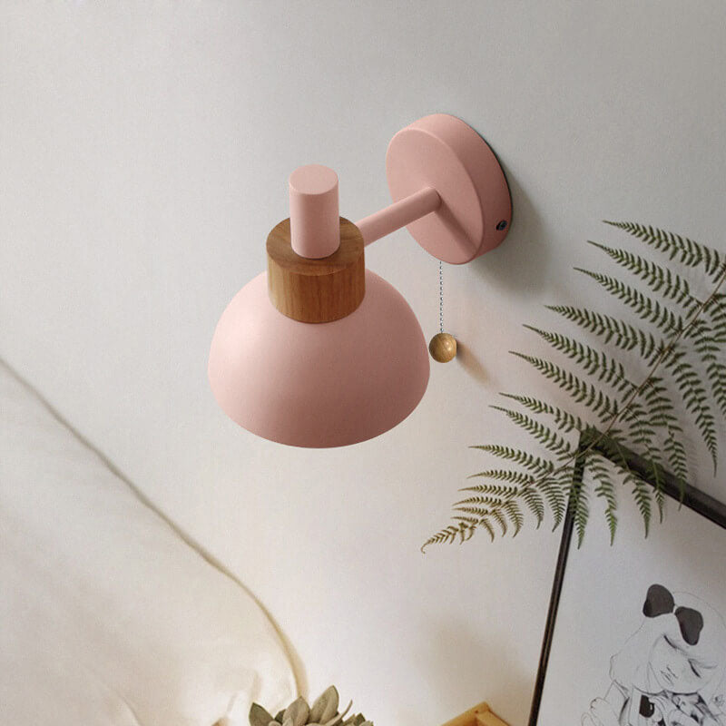 Nordic Wood & Metal Globe Wall Sconce LED 1-light Lasson Living