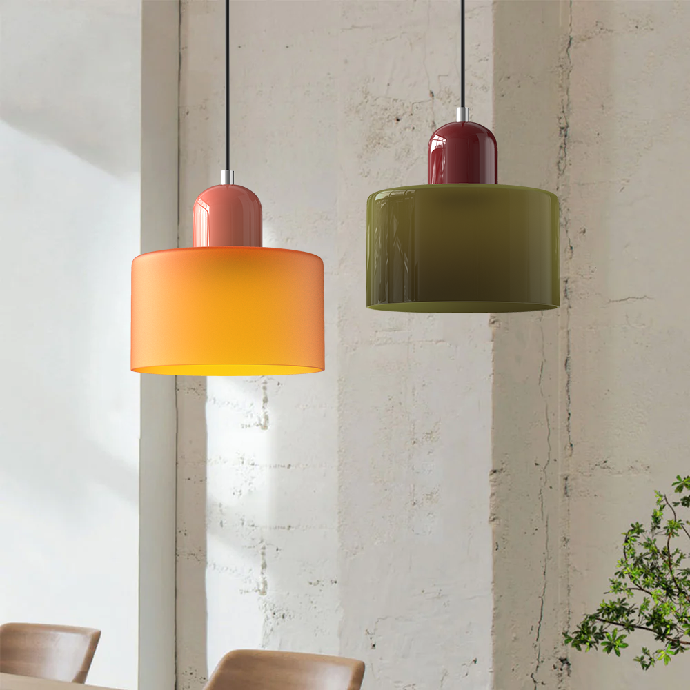 Bauhaus Glass Cylinder Pendant Light LED 1-Light Lasson Living