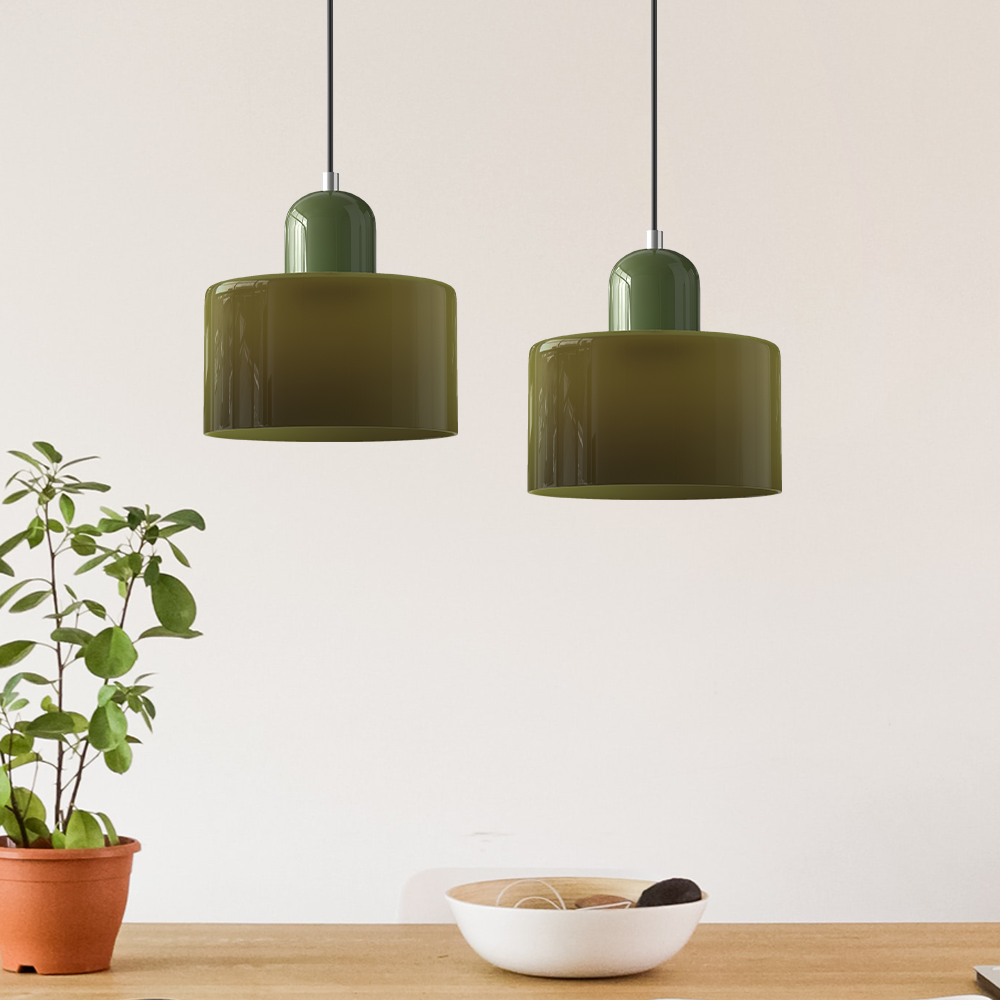 Bauhaus Glass Cylinder Pendant Light LED 1-Light Lasson Living
