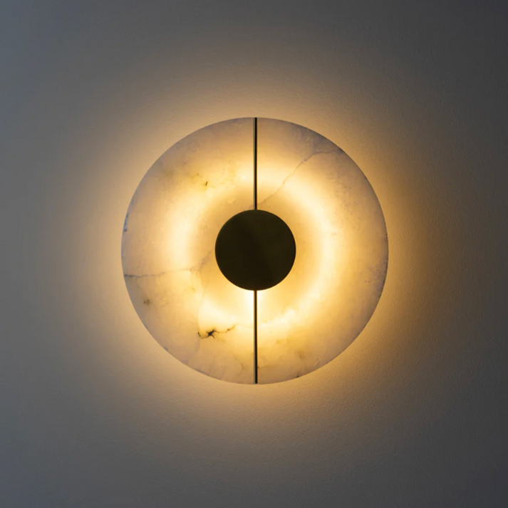 Modern Nordic Marble Round Wall Sconce LED 1-Light Lasson Living