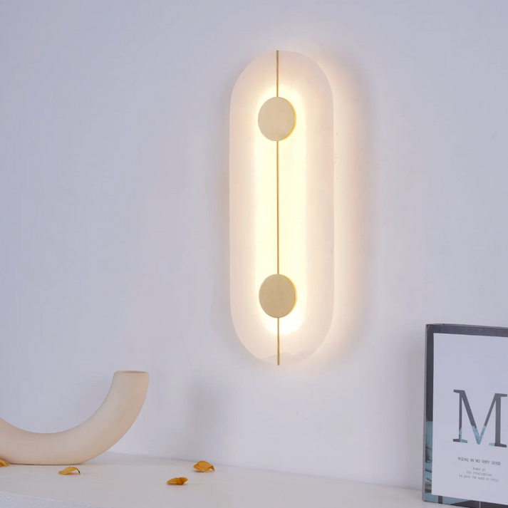 Modern Nordic Marble Round Wall Sconce LED 1-Light Lasson Living
