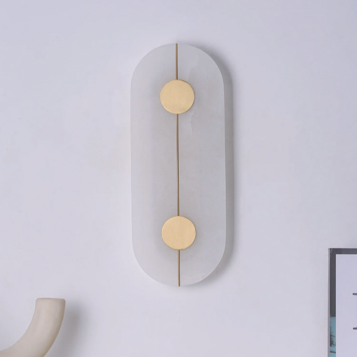 Modern Nordic Marble Round Wall Sconce LED 1-Light Lasson Living