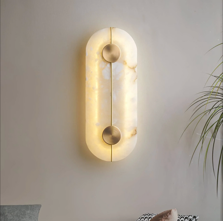Modern Nordic Marble Round Wall Sconce LED 1-Light Lasson Living