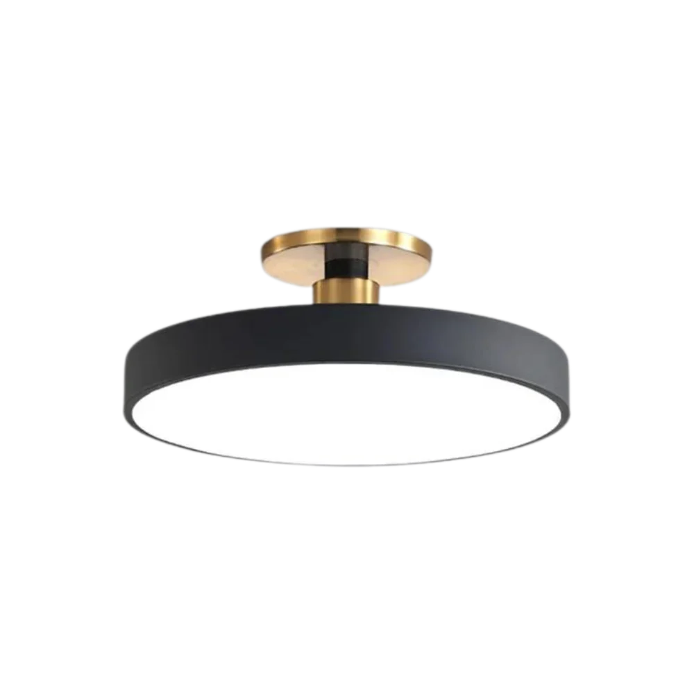 Modern Brass Round LED Ceiling Light 1-Light Lasson Living