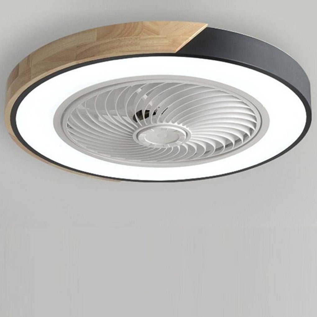 Modern Wood LED Ceiling Light with Fan 1-Light Lasson Living