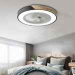 Modern Wood LED Ceiling Light with Fan 1-Light Lasson Living