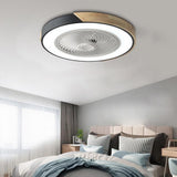 Modern Wood LED Ceiling Light with Fan 1-Light Lasson Living