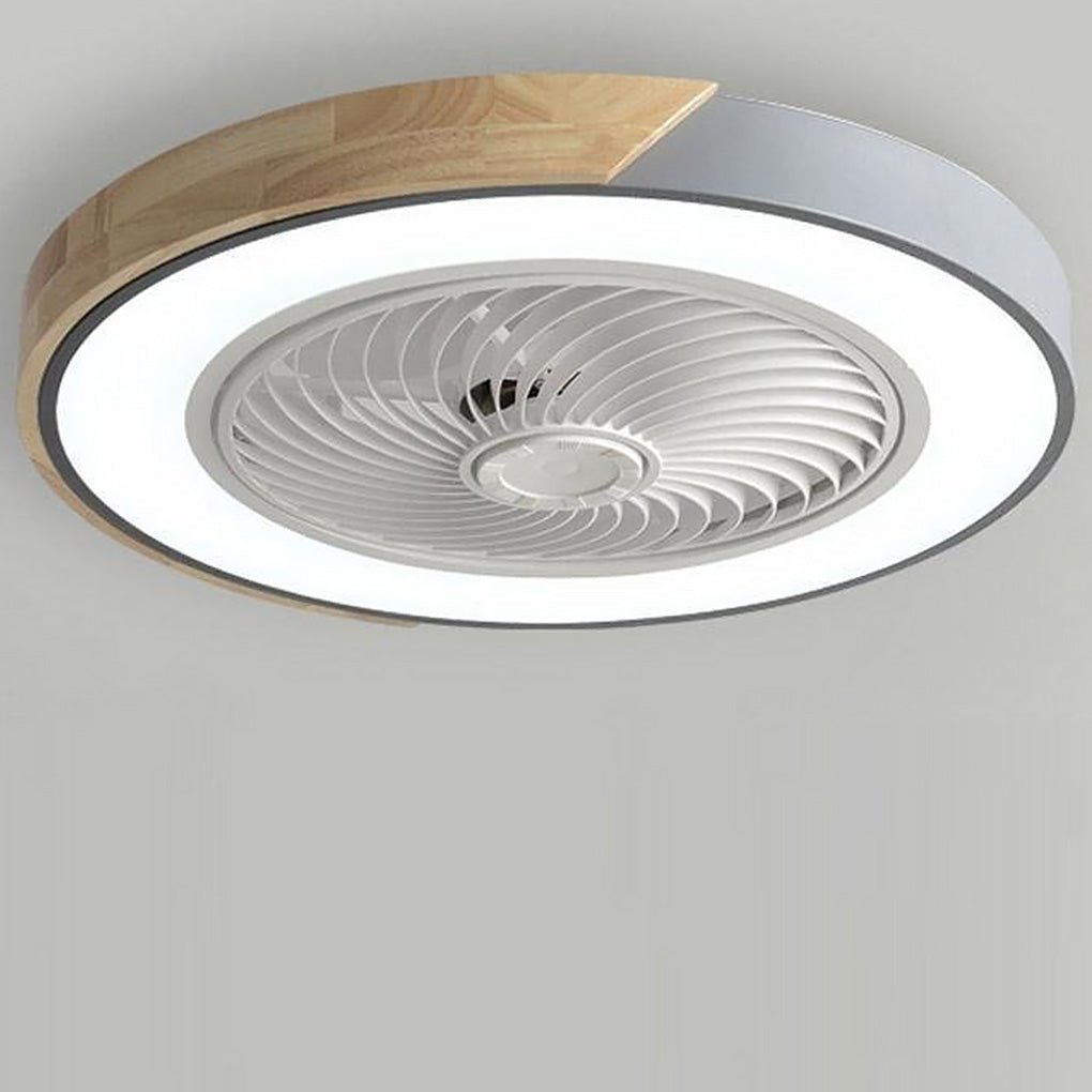 Modern Wood LED Ceiling Light with Fan 1-Light Lasson Living