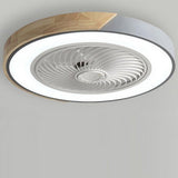 Modern Wood LED Ceiling Light with Fan 1-Light Lasson Living