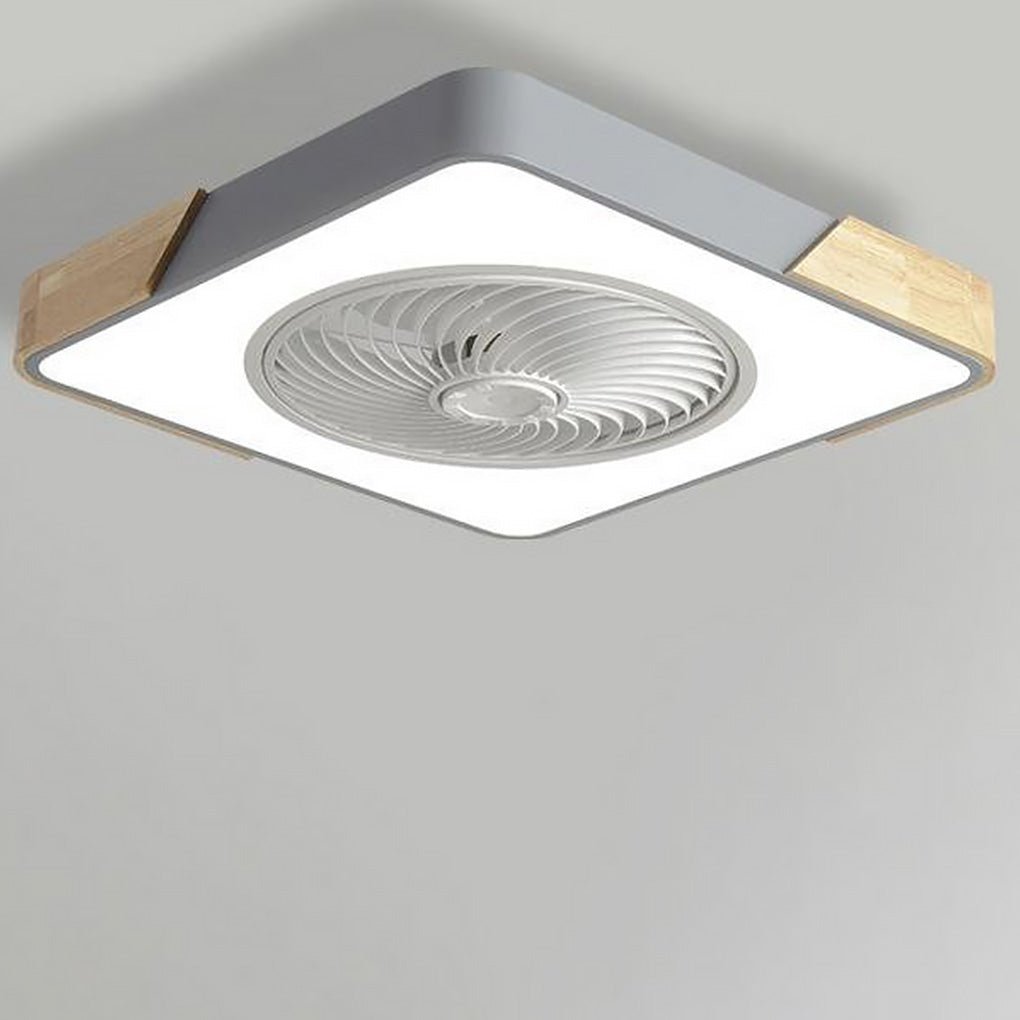 Modern Wood LED Ceiling Light with Fan 1-Light Lasson Living