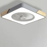 Modern Wood LED Ceiling Light with Fan 1-Light Lasson Living