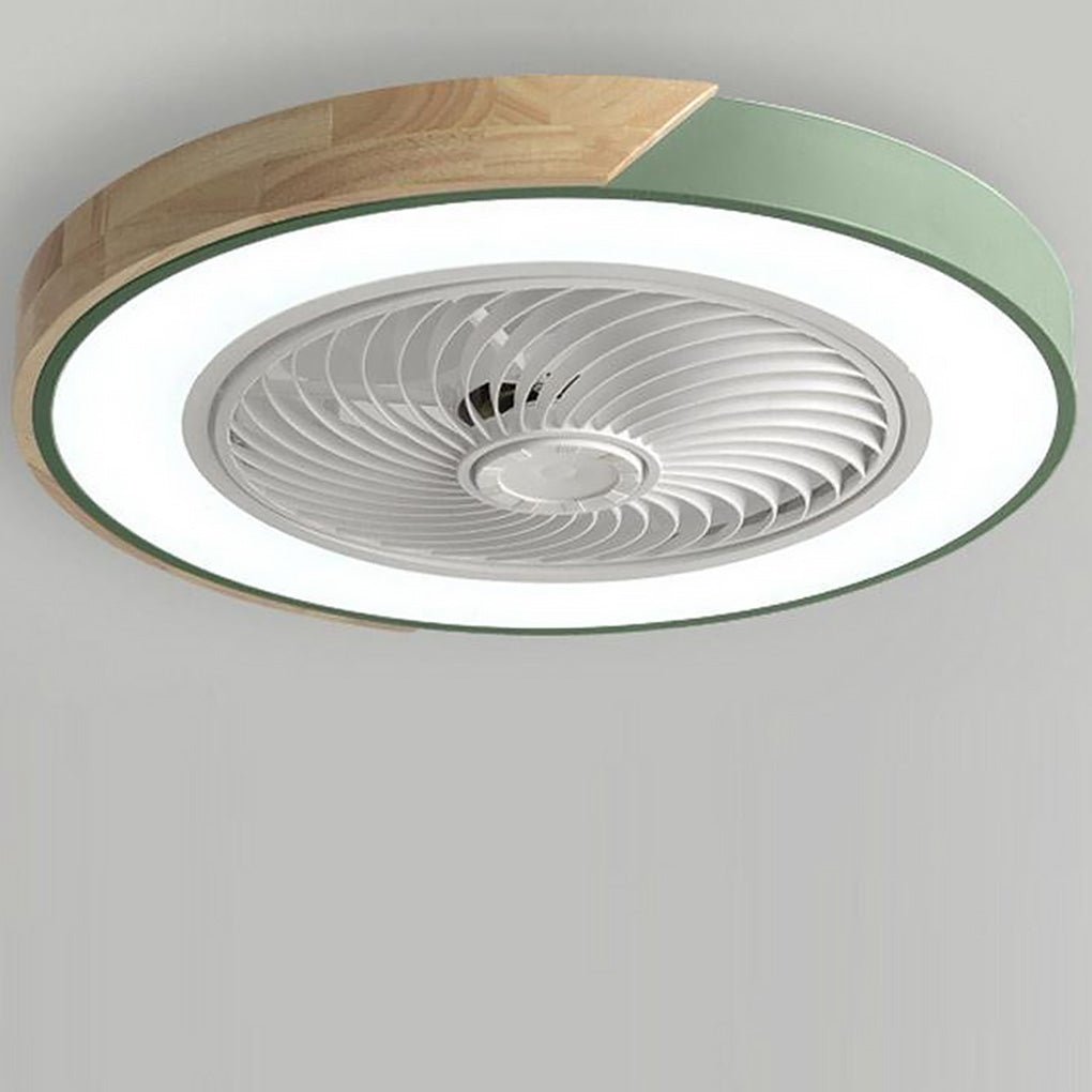 Modern Wood LED Ceiling Light with Fan 1-Light Lasson Living