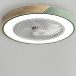 Modern Wood LED Ceiling Light with Fan 1-Light Lasson Living