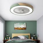 Modern Wood LED Ceiling Light with Fan 1-Light Lasson Living
