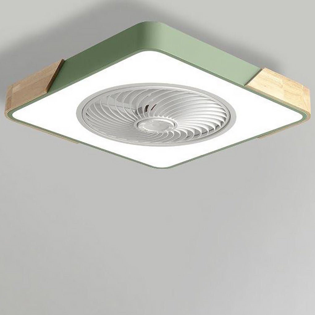 Modern Wood LED Ceiling Light with Fan 1-Light Lasson Living