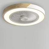 Modern Wood LED Ceiling Light with Fan 1-Light Lasson Living