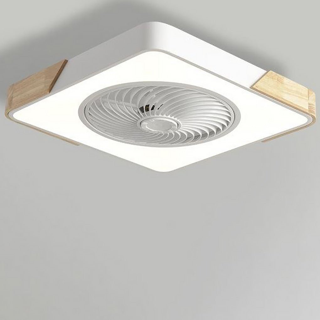 Modern Wood LED Ceiling Light with Fan 1-Light Lasson Living
