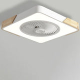 Modern Wood LED Ceiling Light with Fan 1-Light Lasson Living
