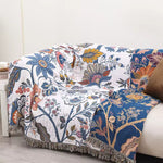 Rustic Artistic Flora Blanket | 100% Floral Cotton Blanket Lasson Living