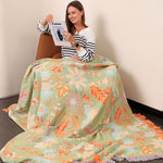 Rustic Floral Boho Blanket | 100% Cotton Floral Blanket Lasson Living