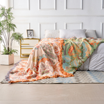 Rustic Floral Boho Blanket | 100% Cotton Floral Blanket Lasson Living