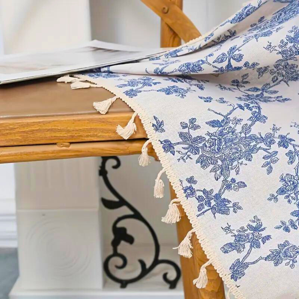 Blue Rose Floral Home Curtain Lasson Living