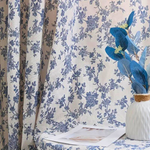 Blue Rose Floral Home Curtain Lasson Living