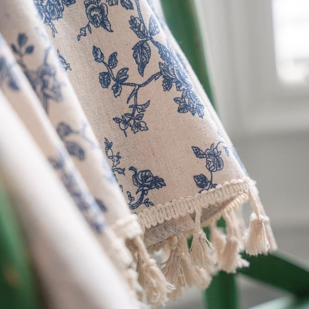 Blue Rose Floral Home Curtain Lasson Living