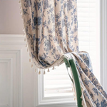 Blue Rose Floral Home Curtain Lasson Living