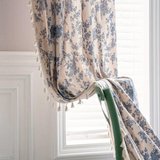 Blue Rose Floral Home Curtain Lasson Living