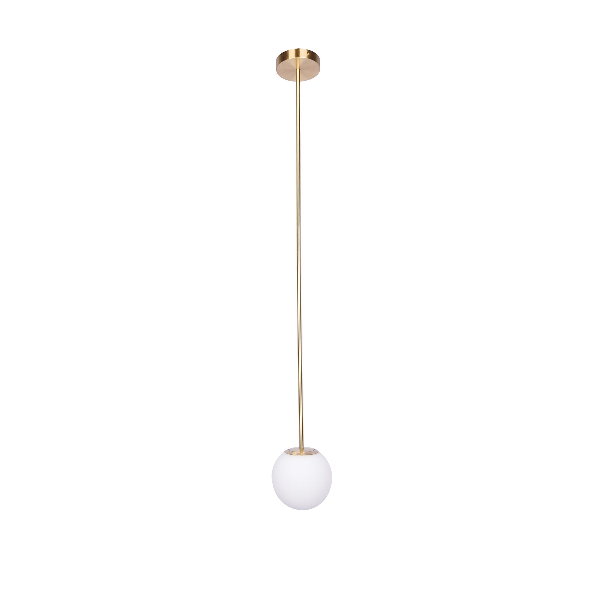 Minimalist Brass Globe Glass Pendant 1-Light Lasson Living