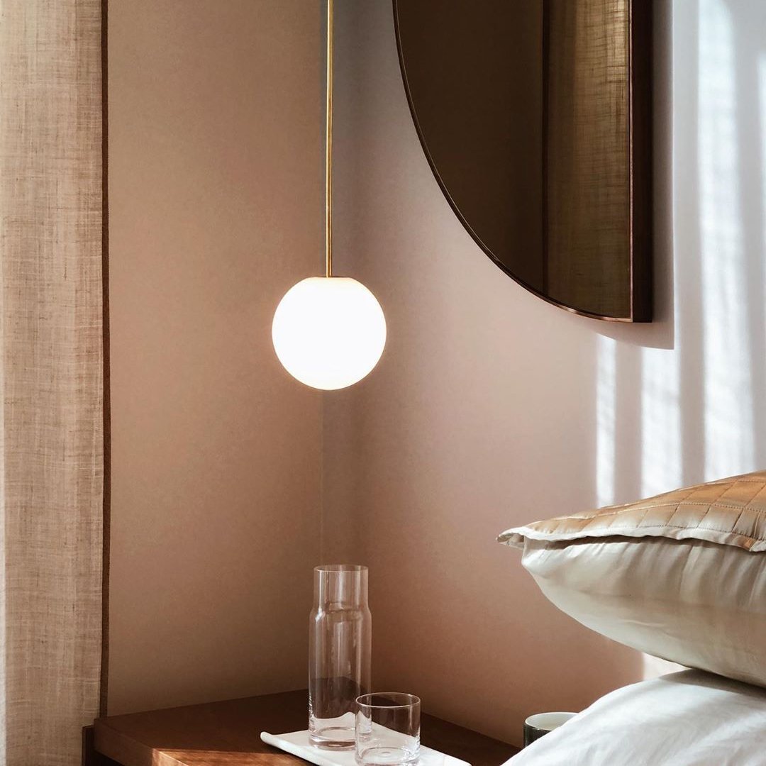 Minimalist Brass Globe Glass Pendant 1-Light Lasson Living