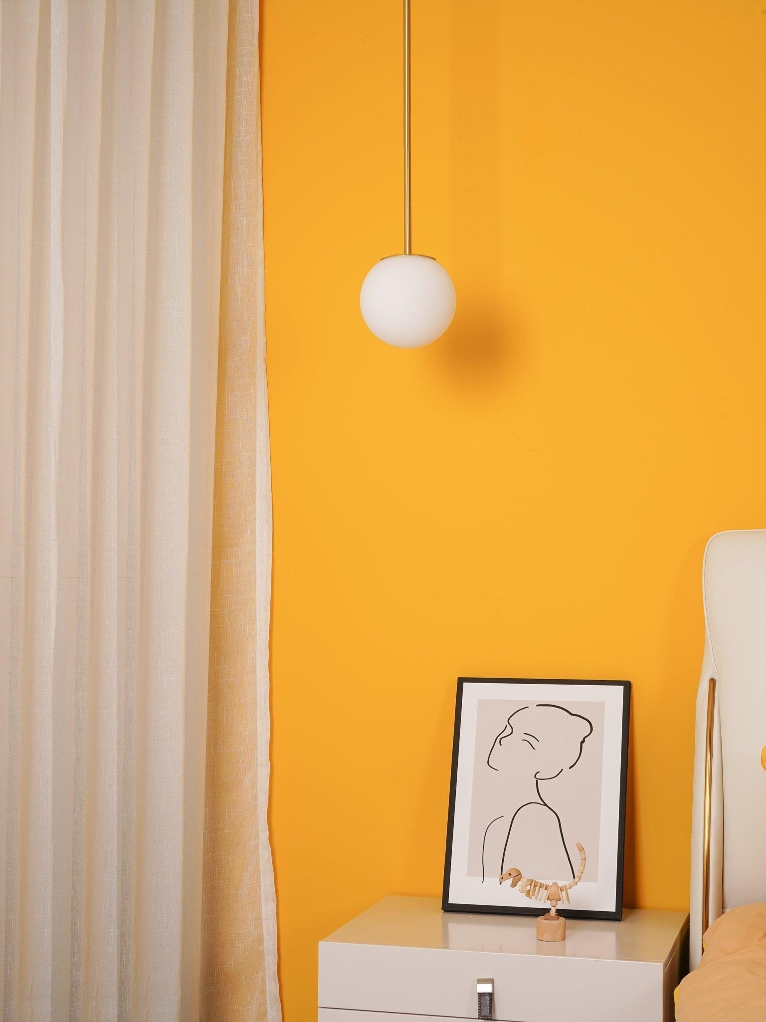Minimalist Brass Globe Glass Pendant 1-Light Lasson Living