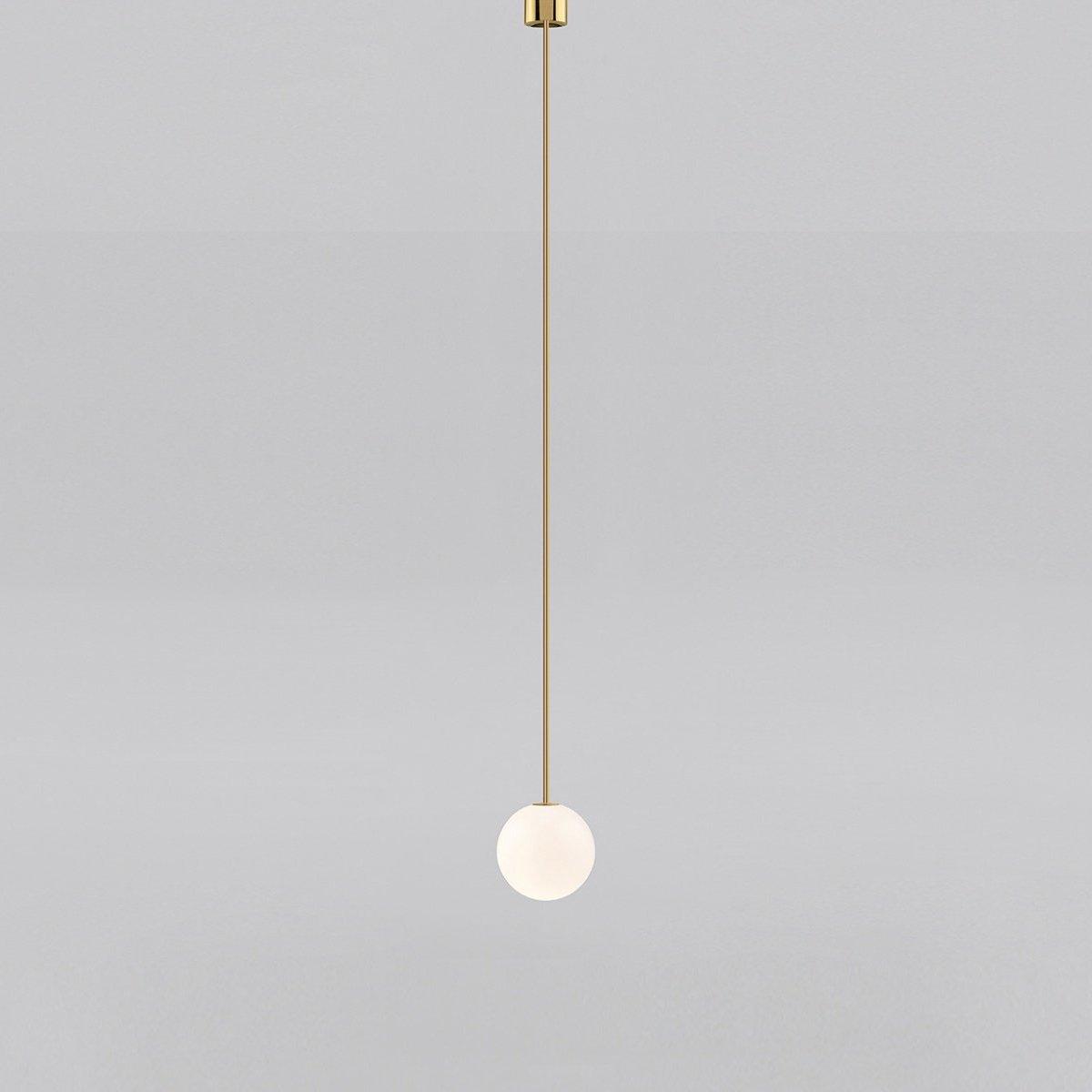Minimalist Brass Globe Glass Pendant 1-Light Lasson Living