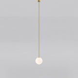 Minimalist Brass Globe Glass Pendant 1-Light Lasson Living
