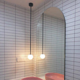 Minimalist Brass Globe Glass Pendant 1-Light Lasson Living