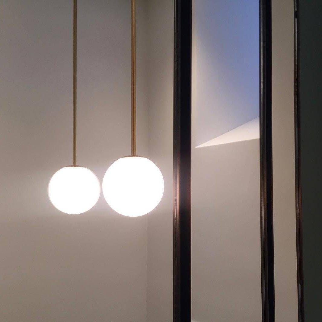 Minimalist Brass Globe Glass Pendant 1-Light Lasson Living