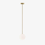 Minimalist Brass Globe Glass Pendant 1-Light Lasson Living
