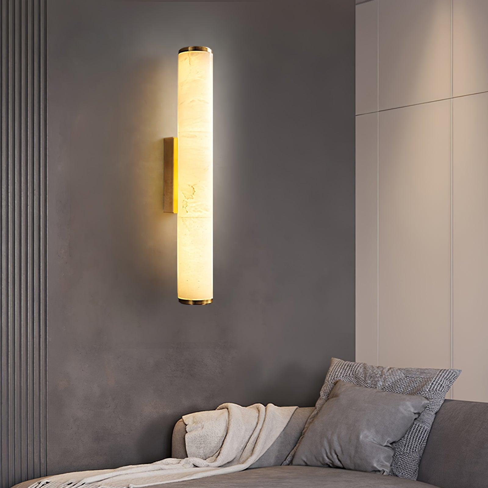 Modern Alabaster Tube LED Wall Sconce 1-Light Lasson Living