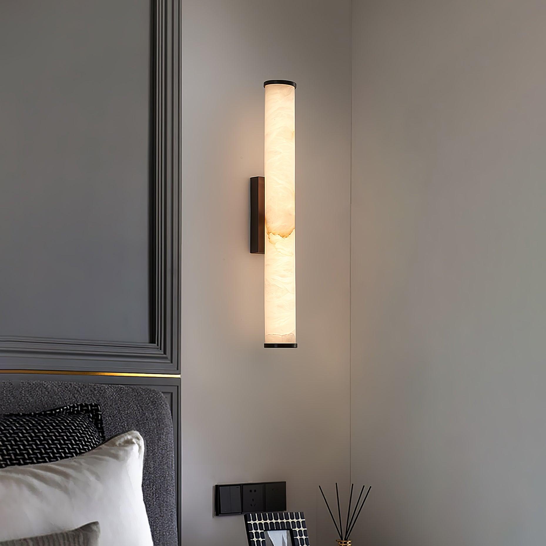 Modern Alabaster Tube LED Wall Sconce 1-Light Lasson Living