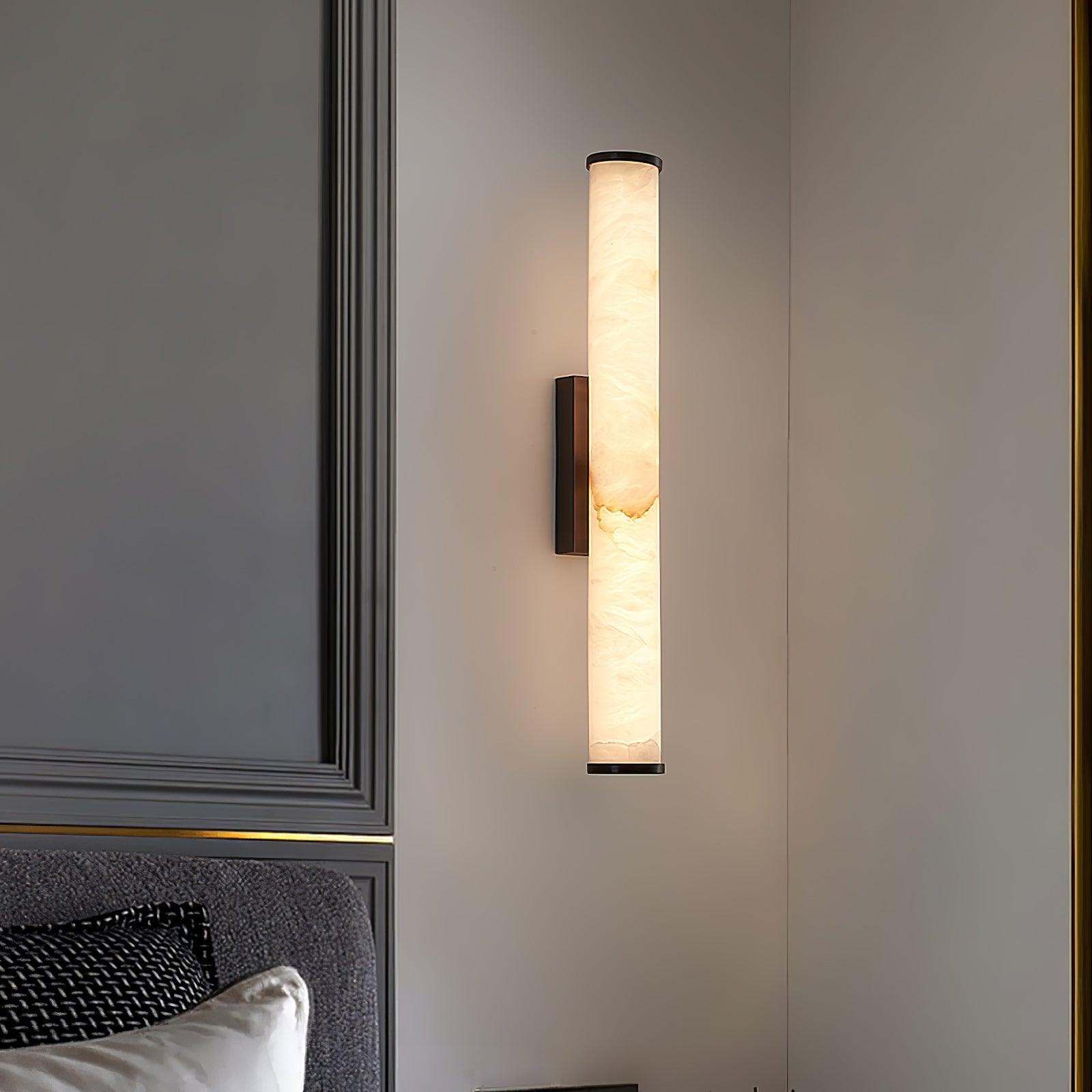 Modern Alabaster Tube LED Wall Sconce 1-Light Lasson Living