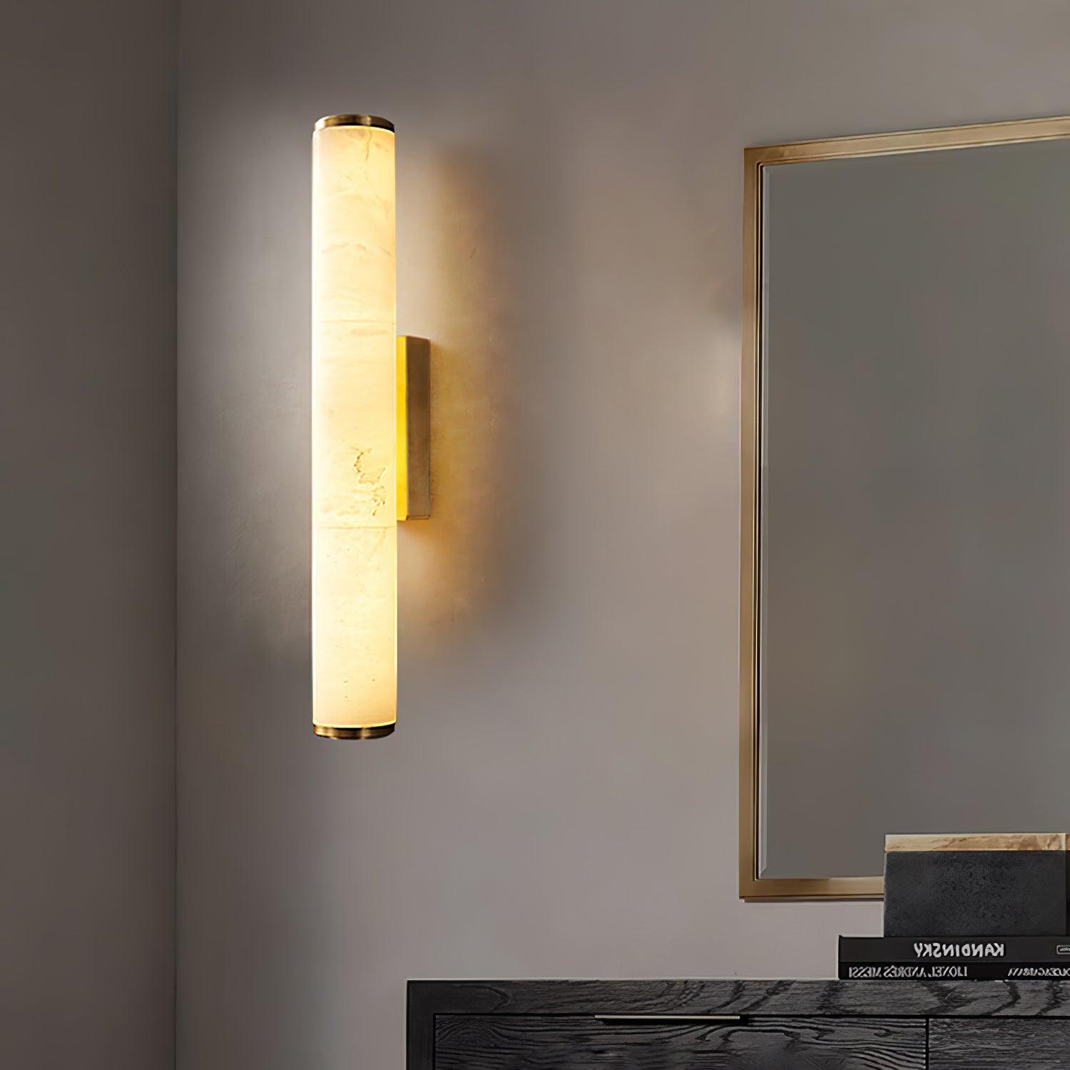 Modern Alabaster Tube LED Wall Sconce 1-Light Lasson Living
