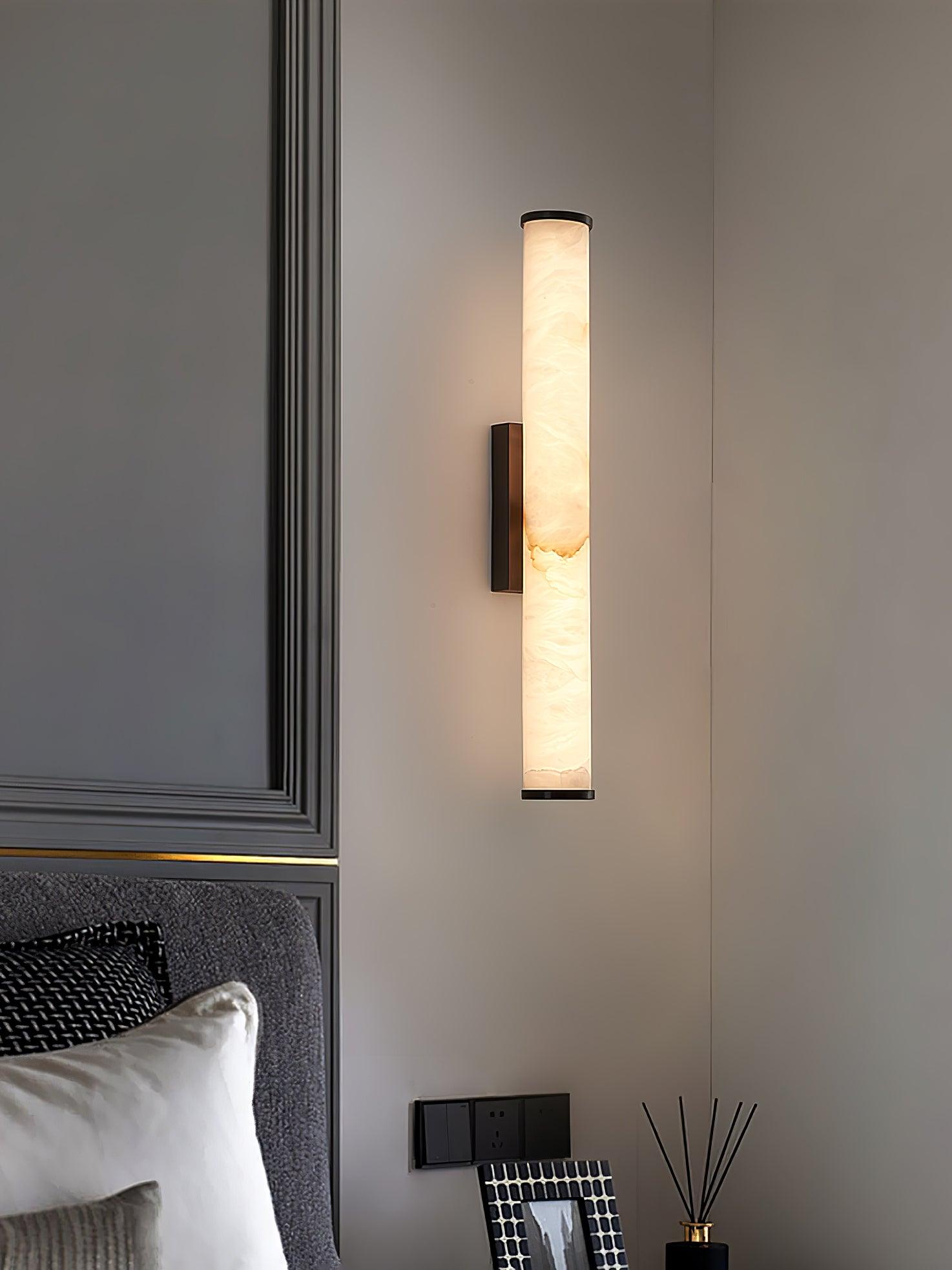 Modern Alabaster Tube LED Wall Sconce 1-Light Lasson Living