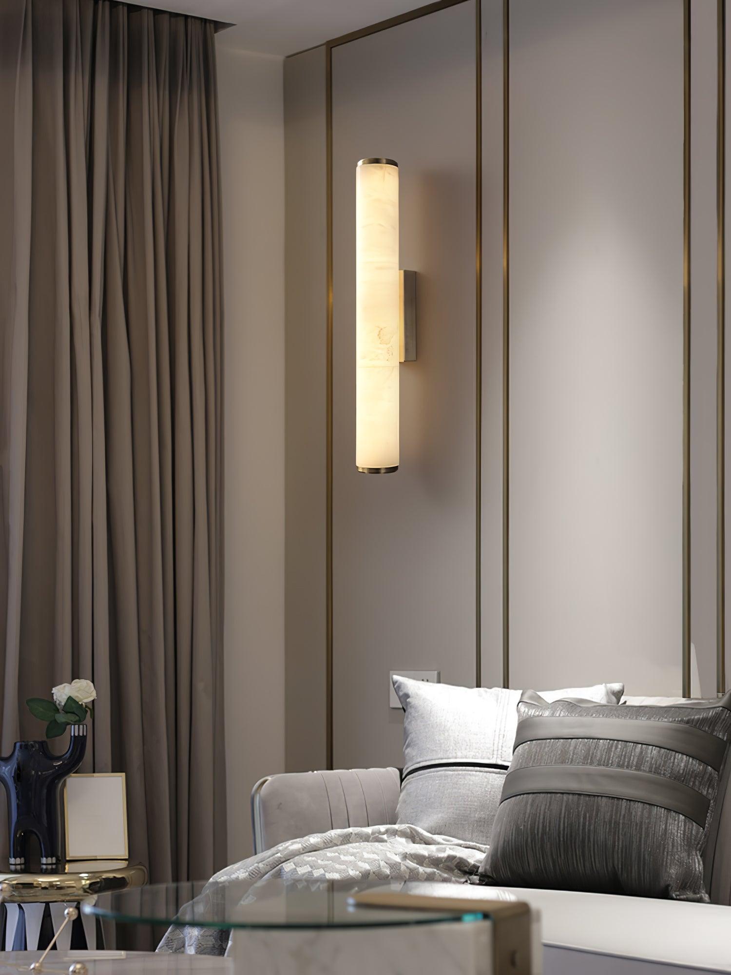 Modern Alabaster Tube LED Wall Sconce 1-Light Lasson Living