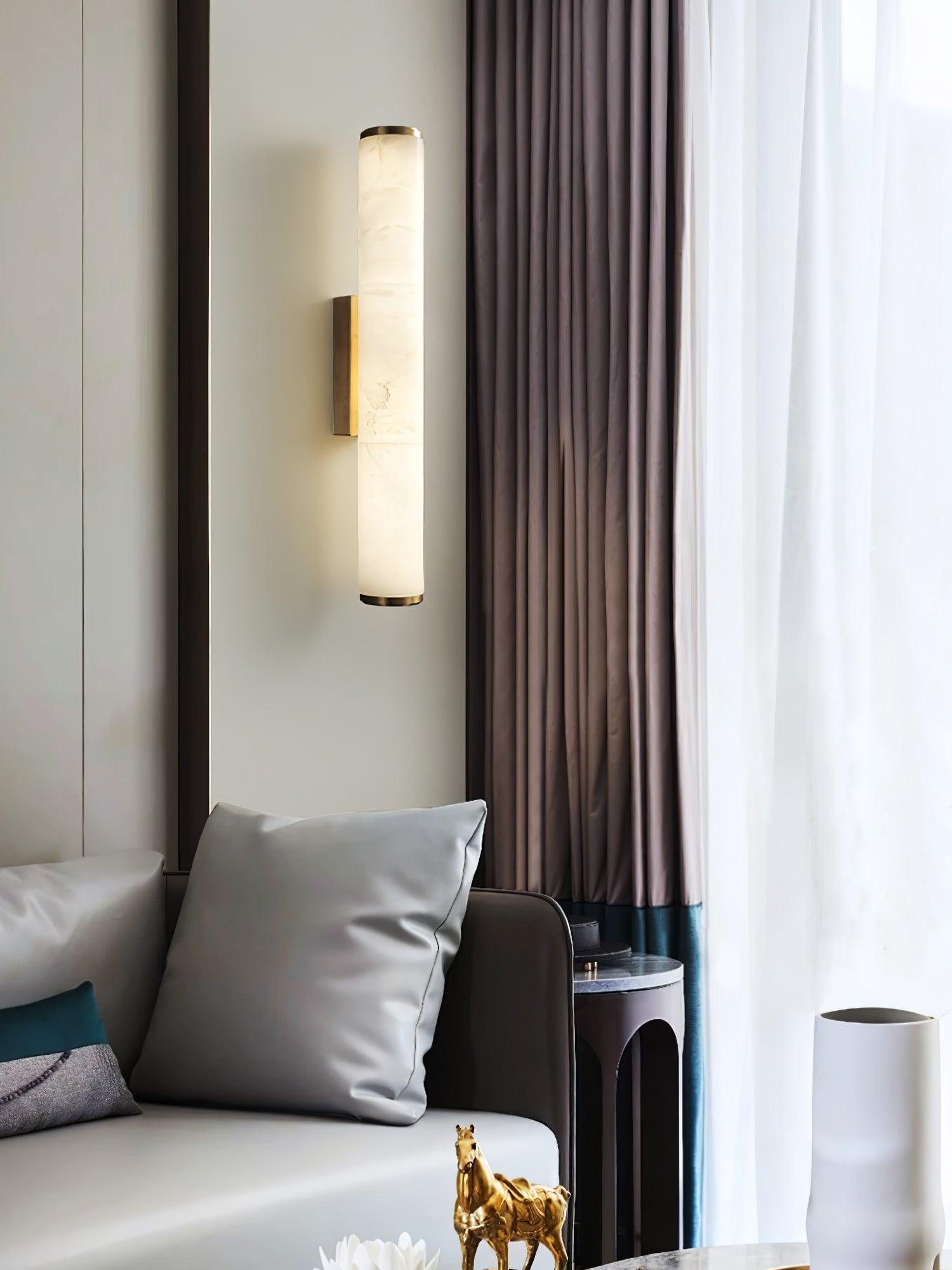 Modern Alabaster Tube LED Wall Sconce 1-Light Lasson Living