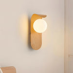 Nordic Wood Globe Wall Sconce LED 1-Light Lasson Living